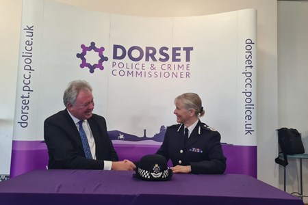 David Sidwick with Chief Constable Amanda Pearson after being re-elected PCC.jpg